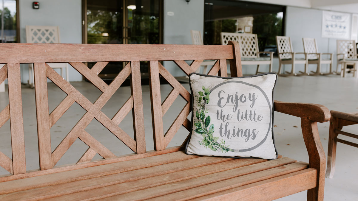 Patio Bench at Rogers Health and Rehabilitation Center
